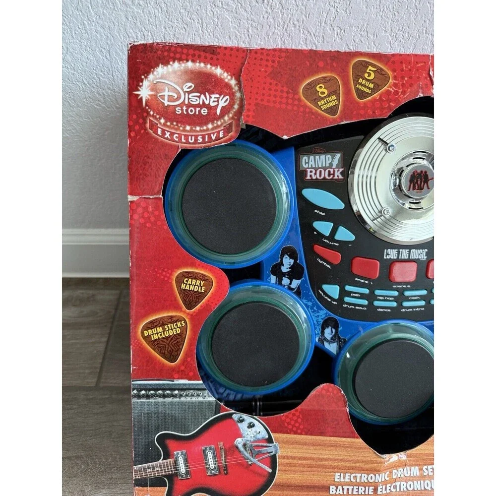 DISNEY STORE Exclusive CAMP ROCK ELECTRONIC DRUM SET NEW HTF